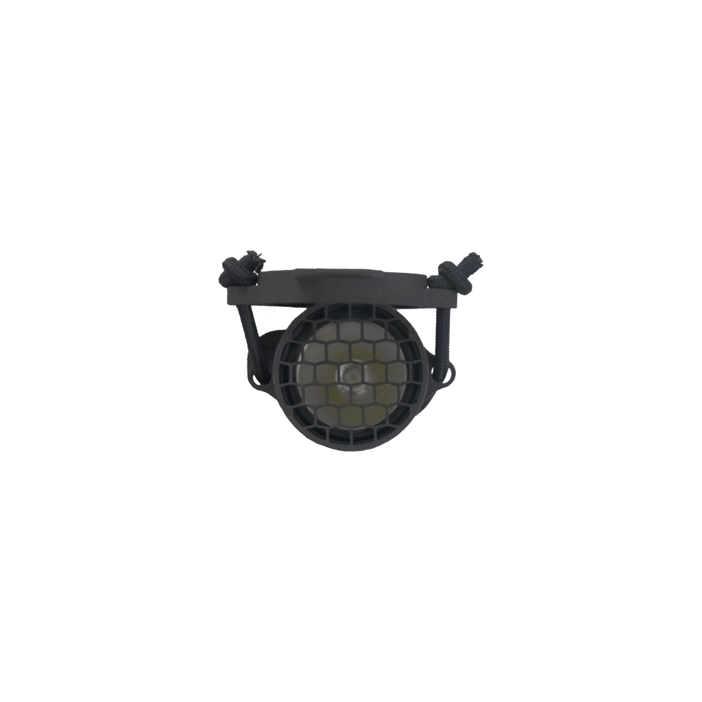 Casquette de protection pour lampe en niz d'abeille hexagonale de couleur noir en impression 3D MJF