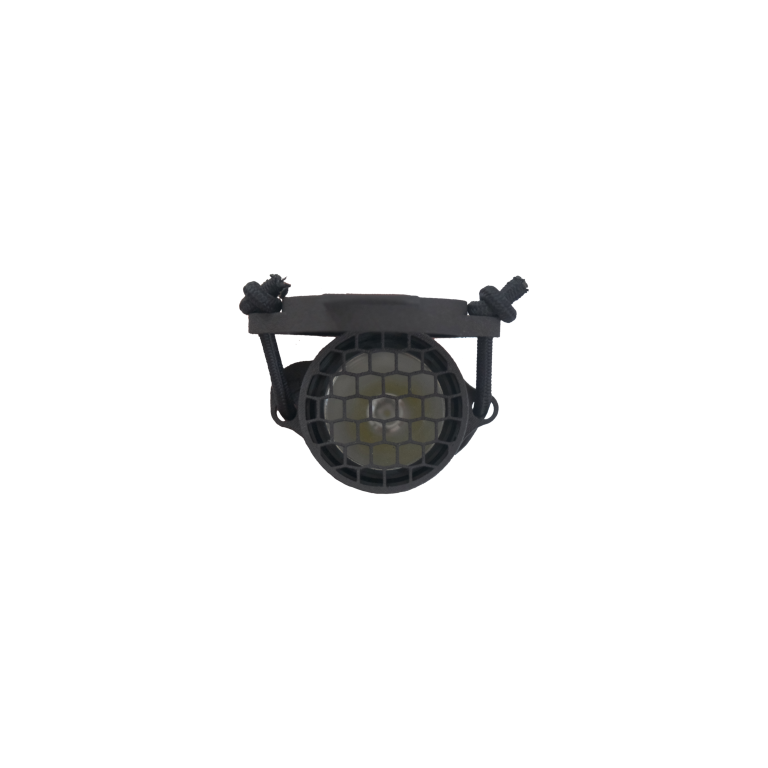 Casquette de protection pour lampe en niz d'abeille hexagonale de couleur noir en impression 3D MJF